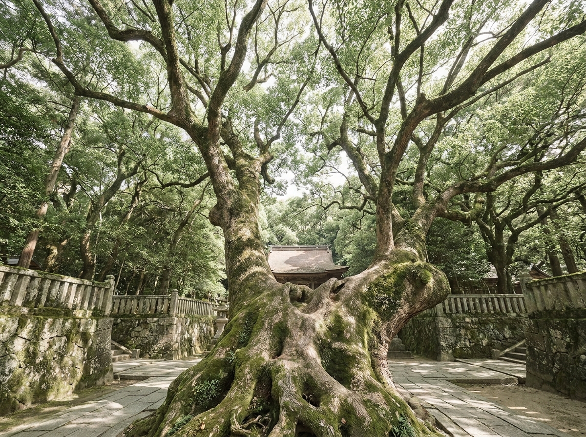 大山祇神社の御神木、樹齢約2600年の楠