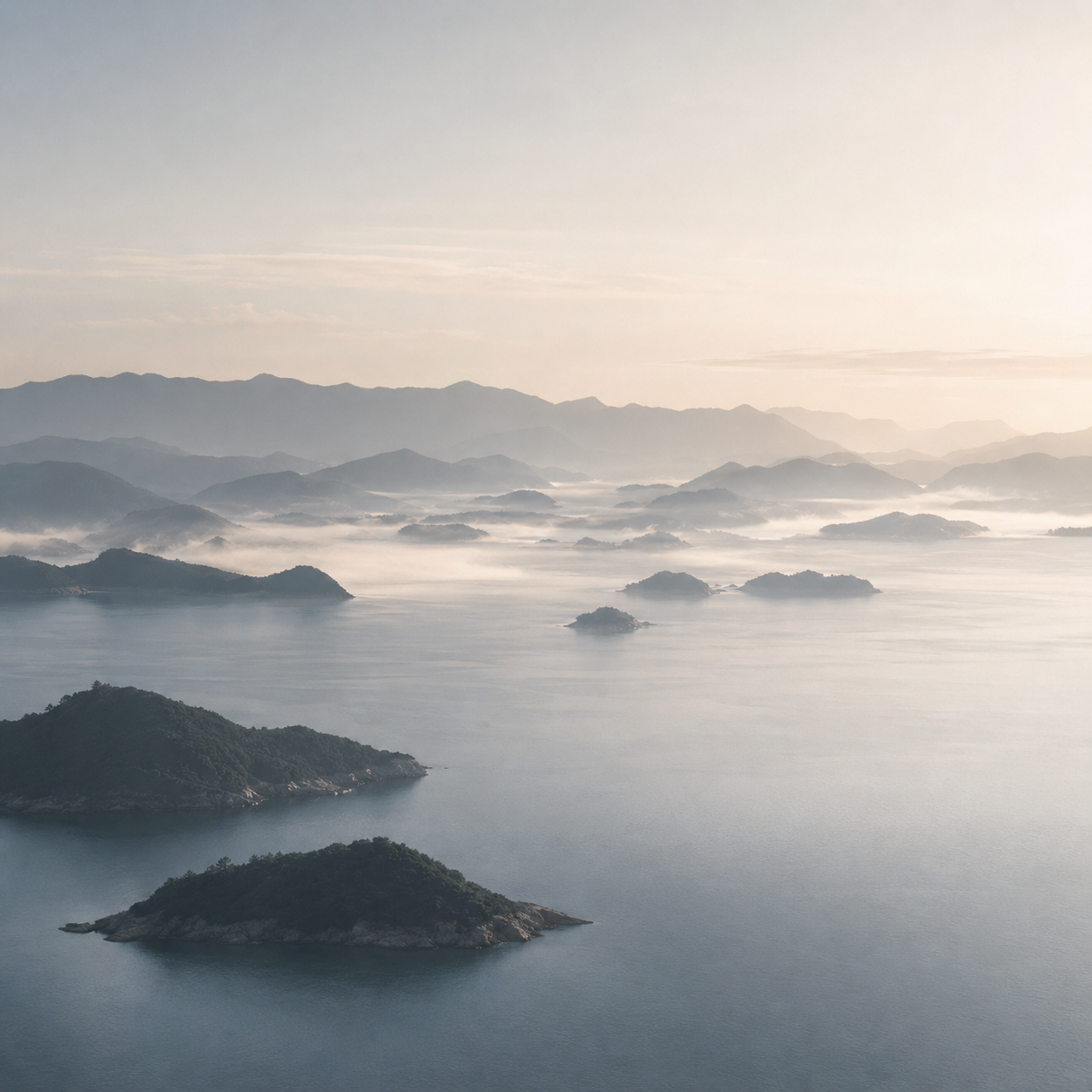 瀬戸内の霧の島々（イメージ画像）